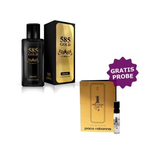 Chatler 585 Classic Gold - Eau de Parfum 100 ml, Probe Paco Rabanne 1 Million