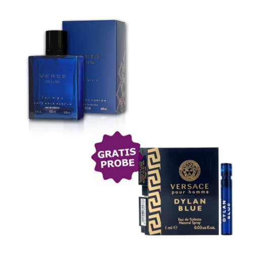 Cote Azur Verse De Luxe Men - Eau de Parfum 100 ml, Probe Versace Dylan Blue Homme