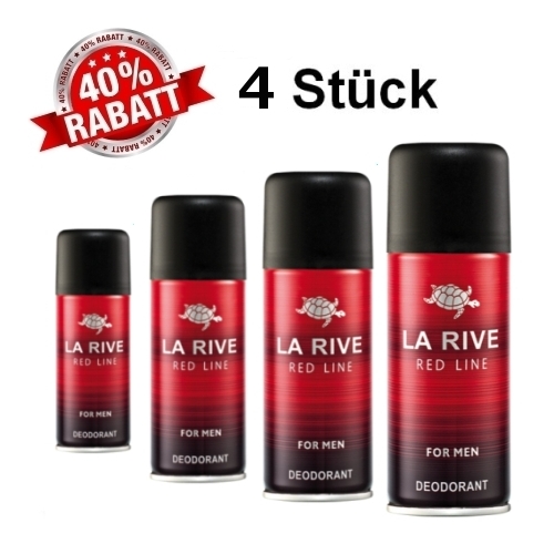La Rive Red Line - Deodorant Spray fur Herren 150 ml, 4 Stuck