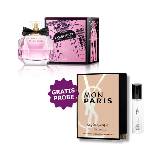 New Brand Fashionista - Eau de Parfum 100 ml, Probe Yves Saint Laurent Mon Paris