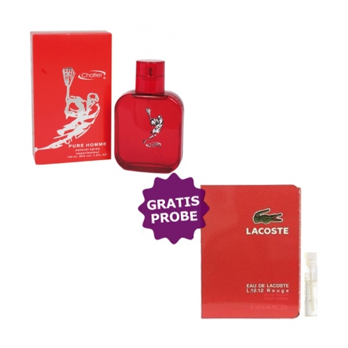 Chatler XL.2012 Red Pure Homme - Eau de Parfum 100 ml, Probe Lacoste L.12.12. Red