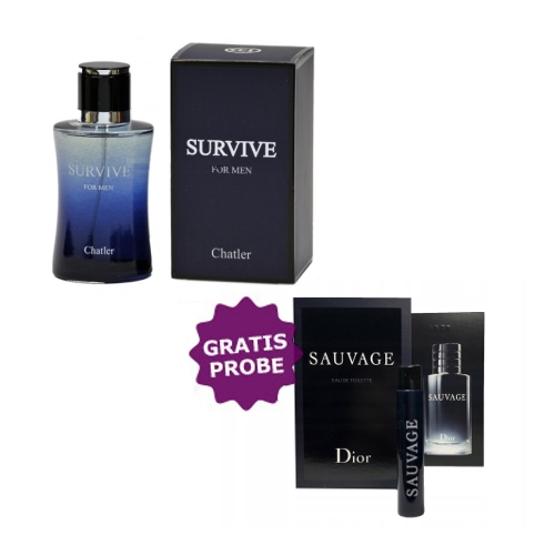 Chatler Survive Men - Eau de Parfum 100 ml, Probe Dior Sauvage