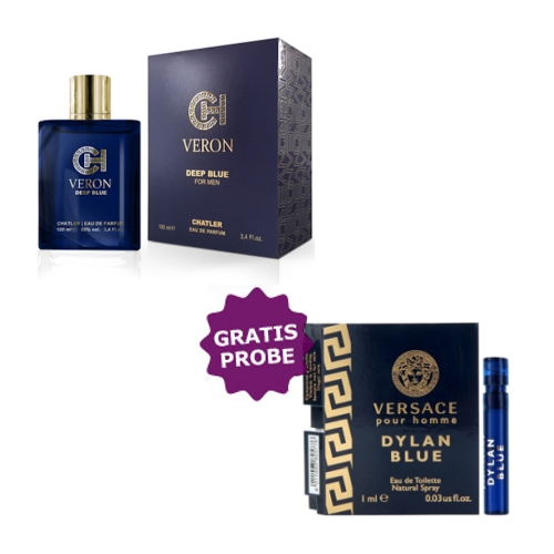 Chatler Veron Deep Blue - Eau de Parfum 100 ml, Probe Versace Dylan Blue Homme