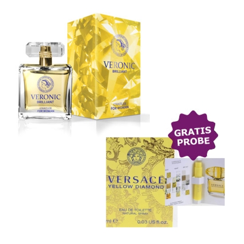 Chatler Veronic Brilliant - Eau de Parfum 100 ml, Probe Versace Yellow Diamond