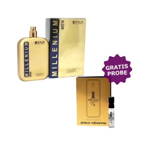 JFenzi Millenium Men - Eau de Parfum fur Herren 100 ml, Probe Paco Rabanne 1 Million