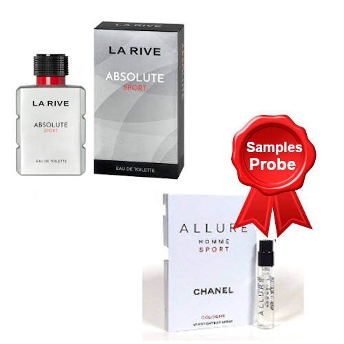 La Rive Absolute Sport - Eau de Parfum fur Herren 100 ml, Probe Chanel Allure Homme Sport