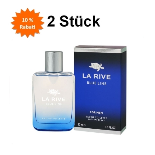 La Rive Blue Line - Eau de Toilette fur Herren 90 ml, 2 Stuck