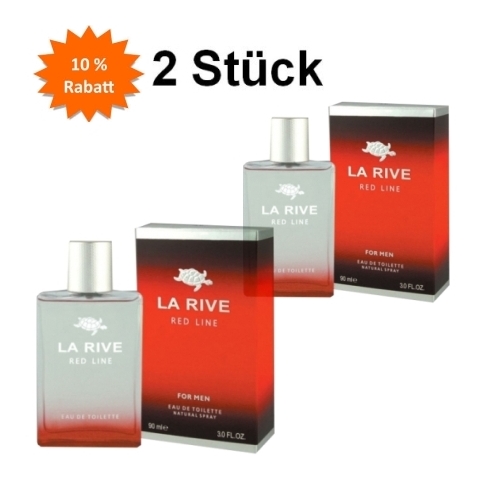 La Rive Red Line - Eau de Toilette fur Herren 90 ml, 2 Stuck
