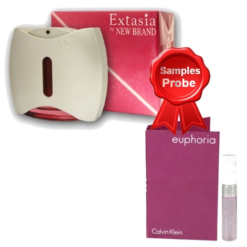 New Brand Extasia Woman - Eau de Parfum 100 ml, Probe Calvin Klein Euphoria 1,2 ml