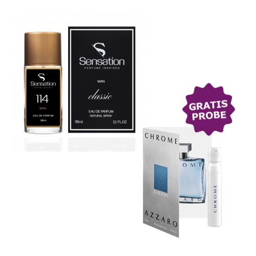 Sensation No.114 - Eau de Parfum fur Herren 36 ml, Probe Azzaro Chrome