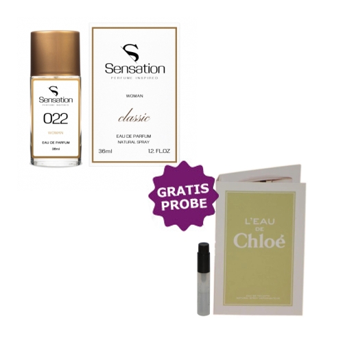 Sensation No.022 - Eau de Parfum fur Damen 36 ml, Probe Chloe L'Eau de Chloe